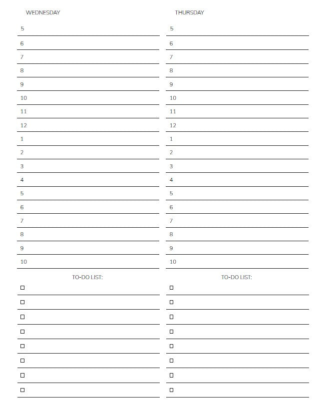 Daily planning pages