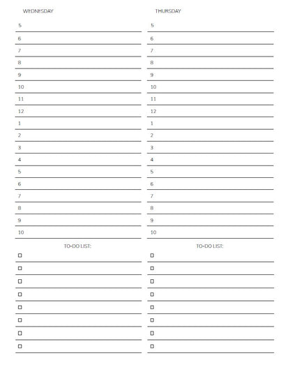 Daily planning pages