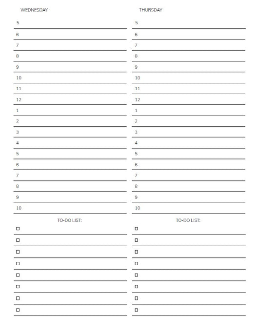 Daily planning pages